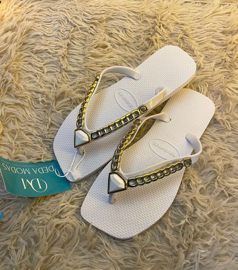 Chinelo Dedo Diamante Branco