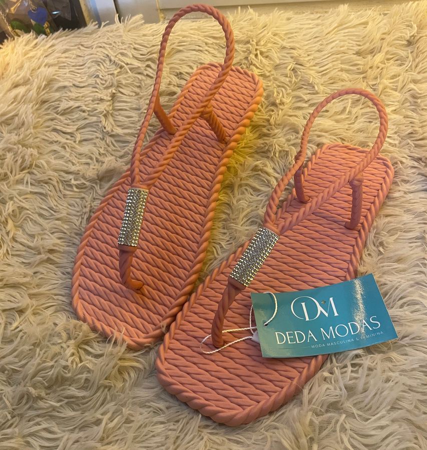 Chinelo Corda Cobre com Brilho