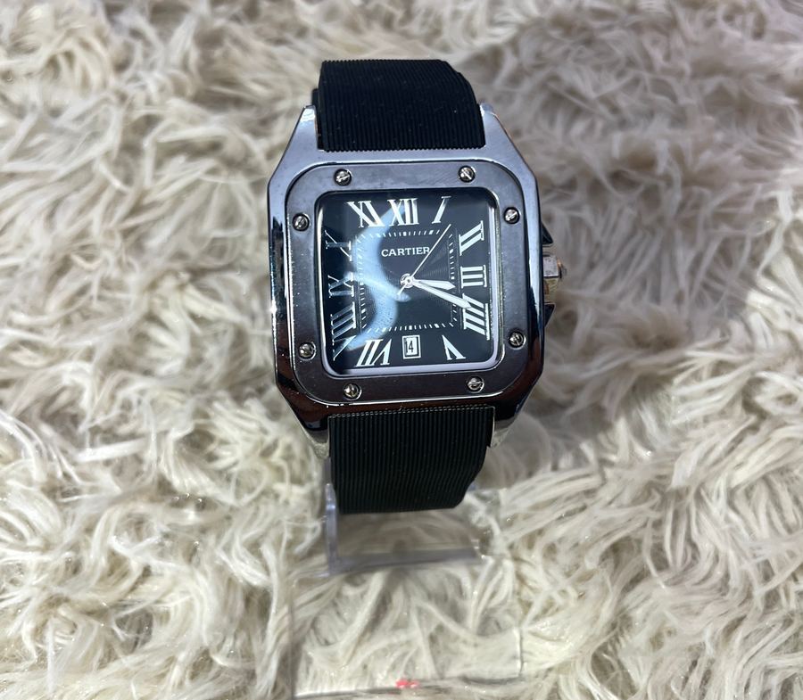 Relógio Cartier Preto e Prata