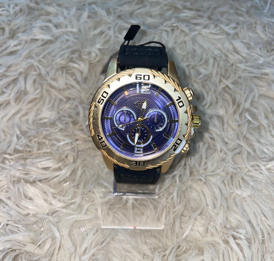 Relógio Dourado E Azul