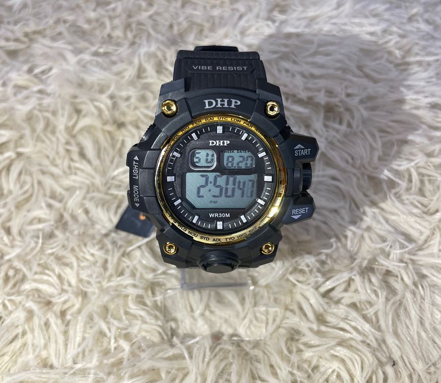 Relógio Dhp Digital Preto E Dourado
